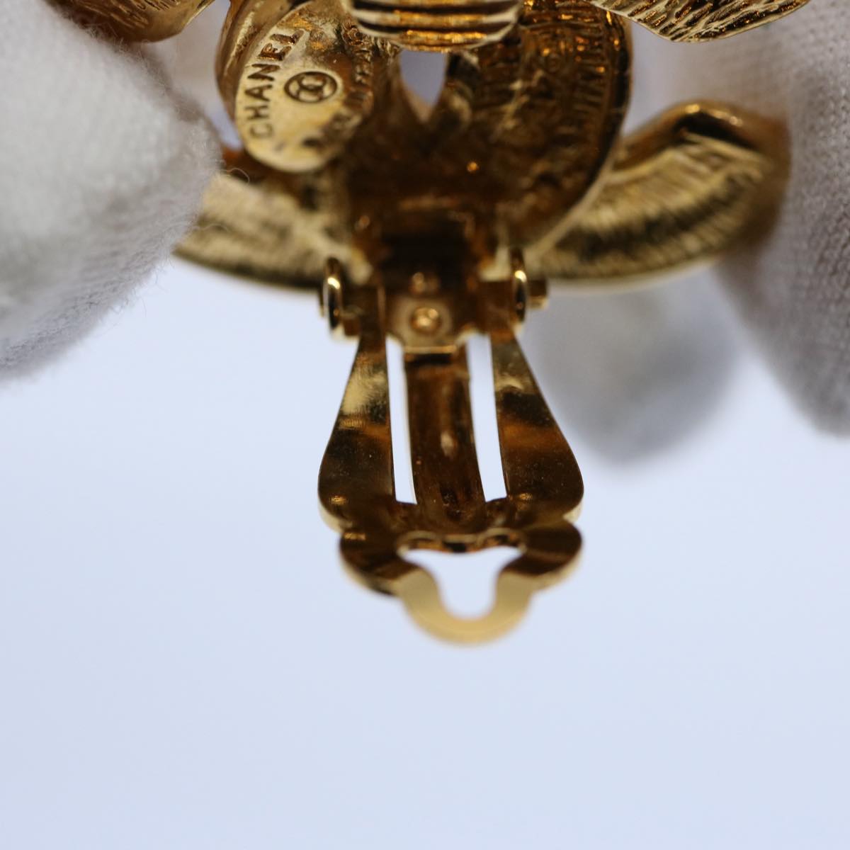 CHANEL COCO Mark Earring Gold Tone CC 60078A