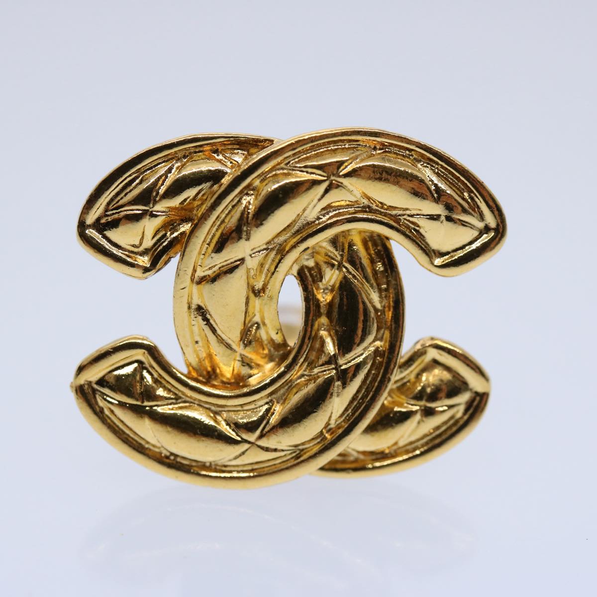 CHANEL COCO Mark Earring Gold Tone CC 60078A