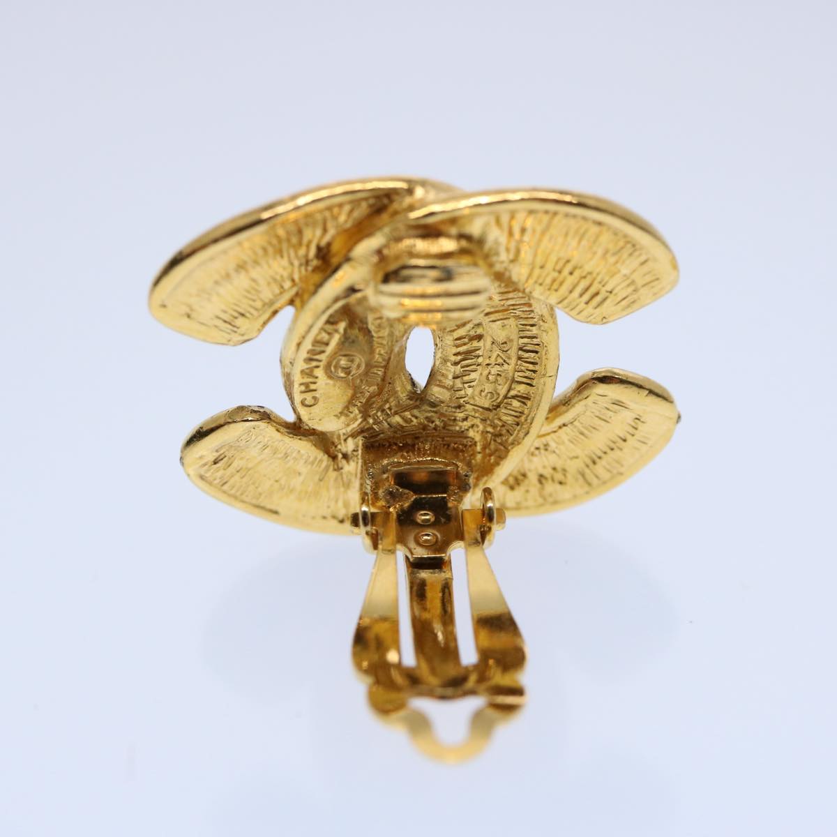 CHANEL COCO Mark Earring Gold Tone CC 60078A