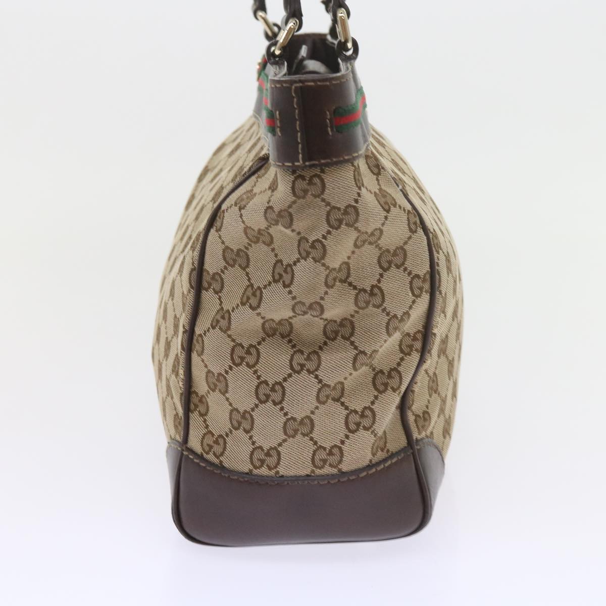GUCCI GG Canvas Web Sherry Line Tote Bag Red Beige Green 257061 60154