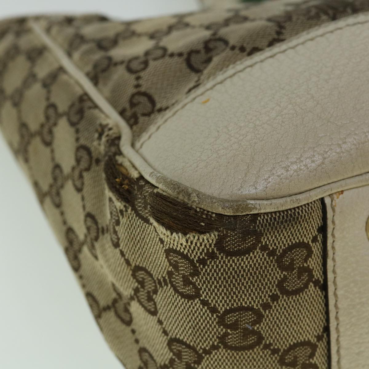 GUCCI GG Canvas Web Sherry Line Tote Bag Beige Red Green 163805 60259