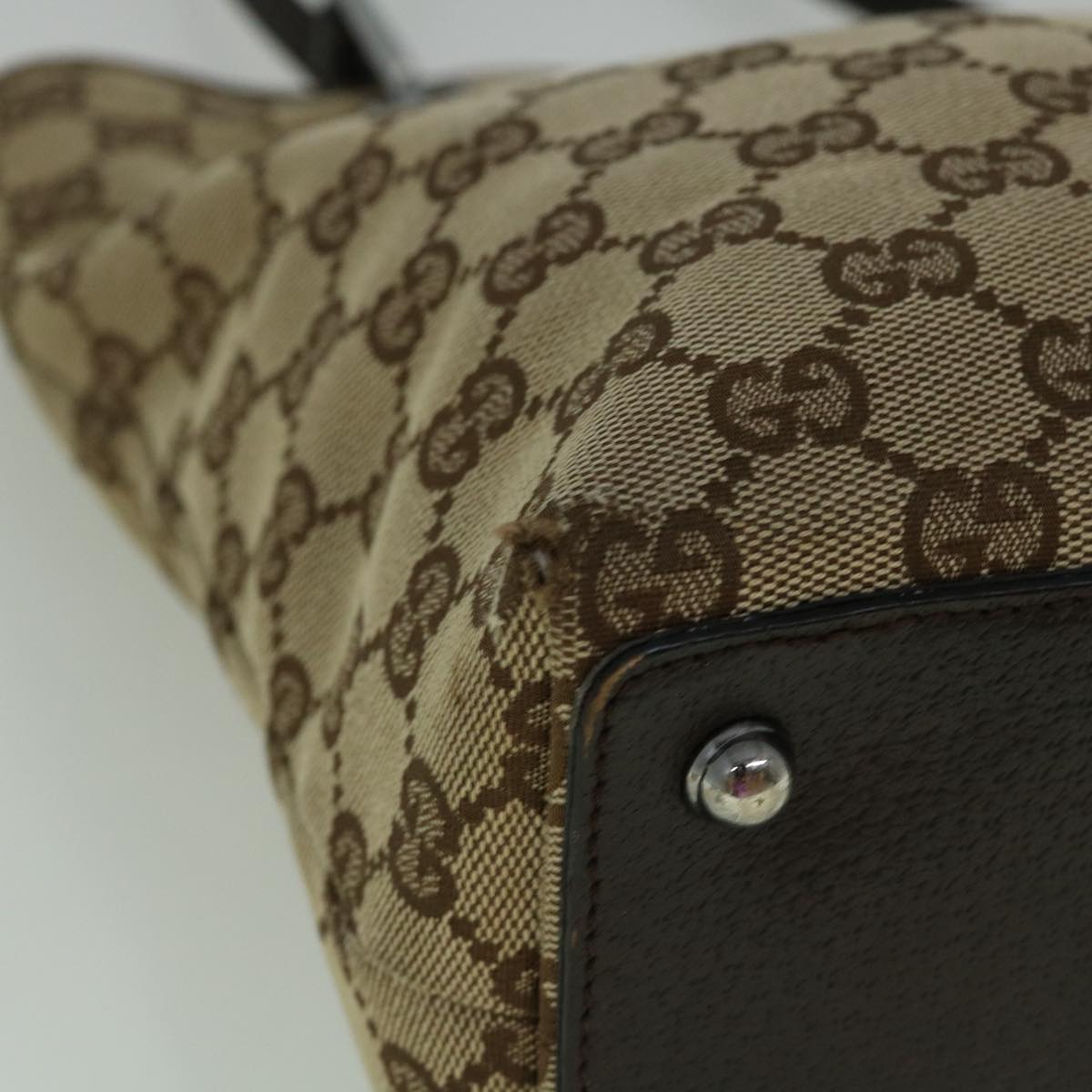 GUCCI GG Canvas Tote Bag Beige 120840 60264