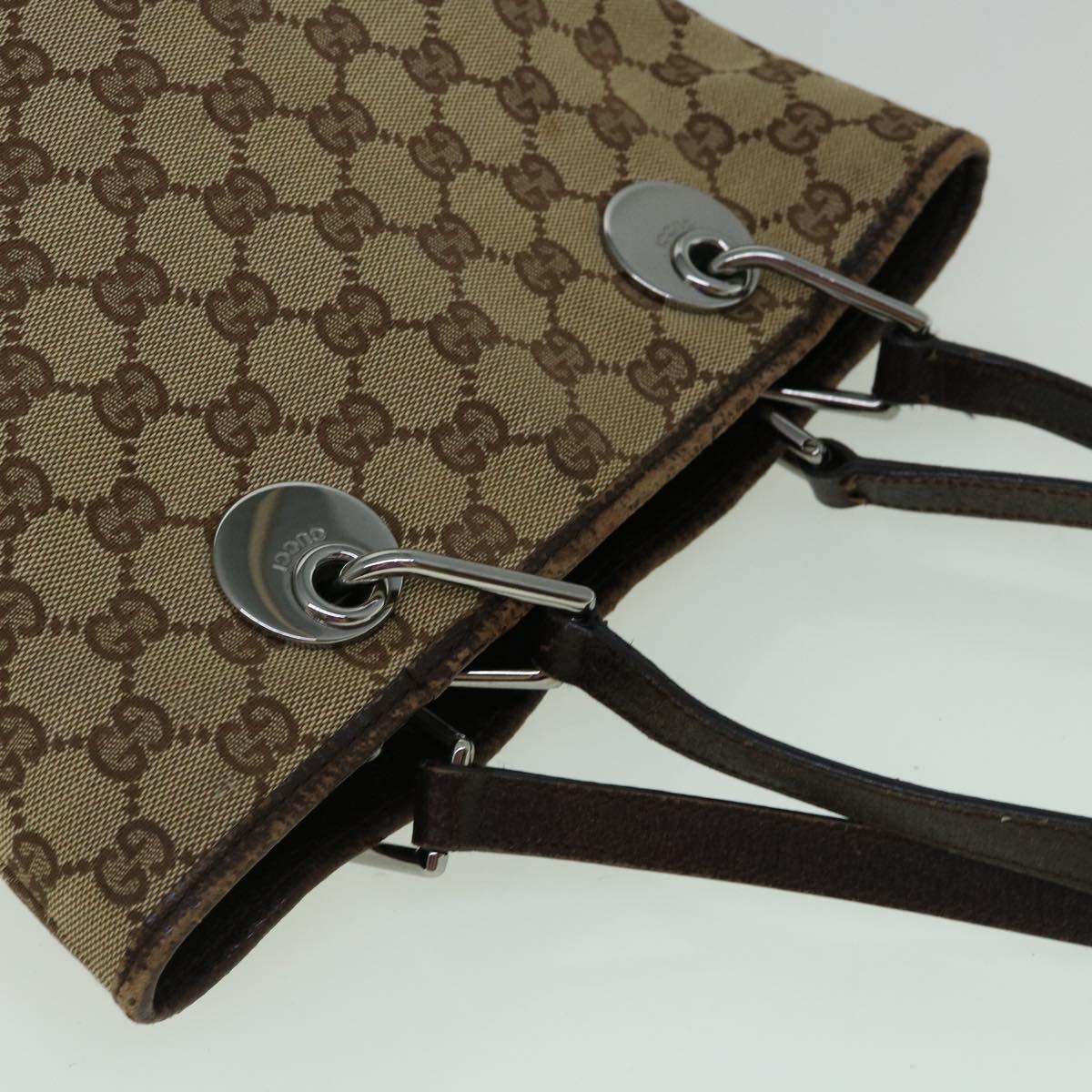 GUCCI GG Canvas Tote Bag Beige 120840 60264
