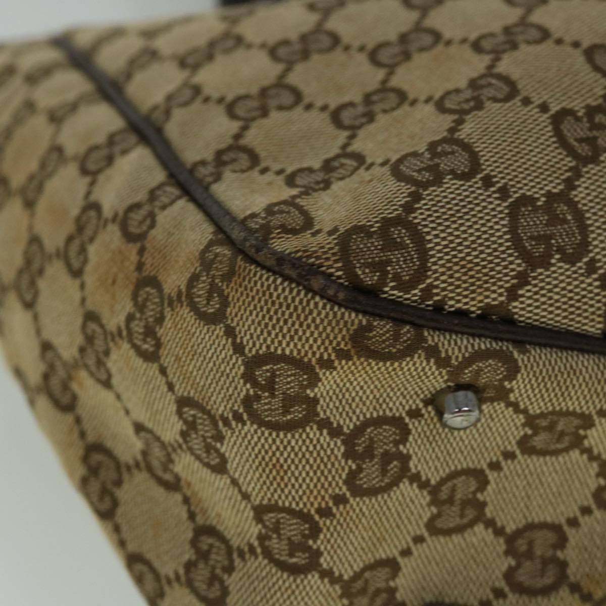 GUCCI GG Canvas Tote Bag Beige 113019 60385