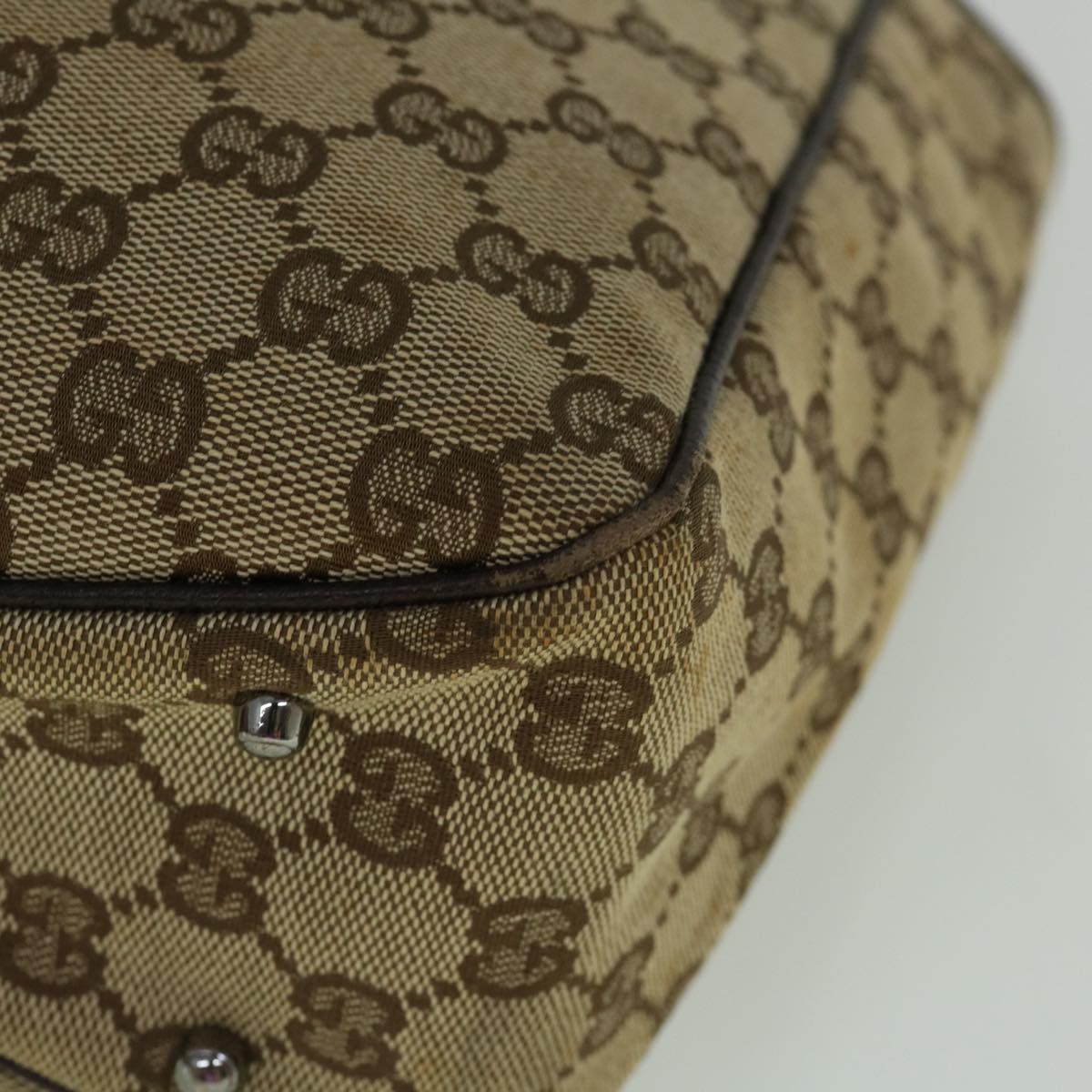 GUCCI GG Canvas Tote Bag Beige 113019 60385