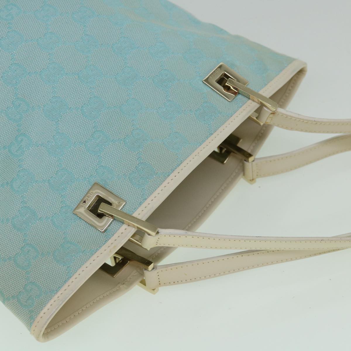 GUCCI GG Canvas Tote Bag Light Blue 002 1099 2404 60388