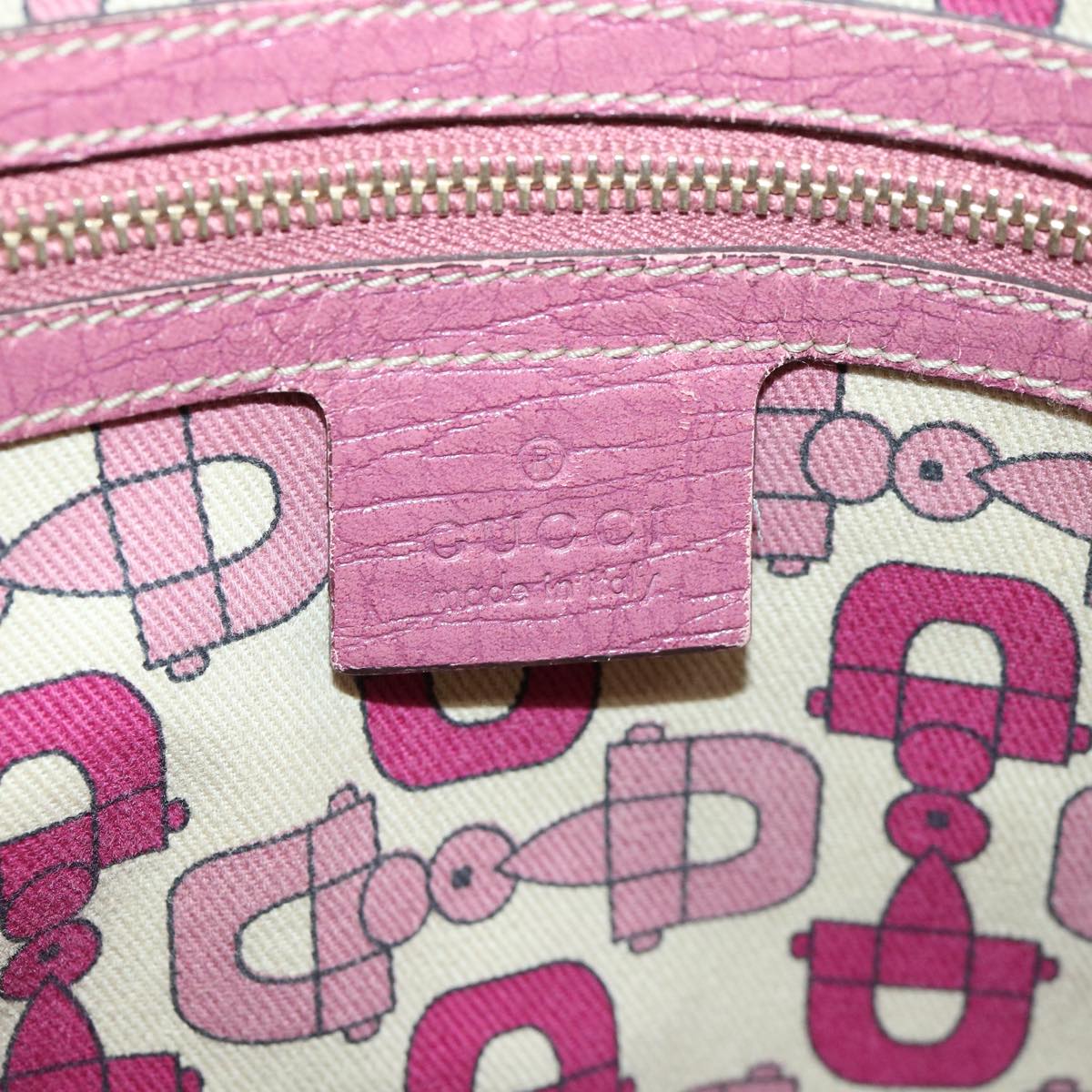 GUCCI GG Canvas Sherry Line Tote Bag Beige Pink 137396 60391