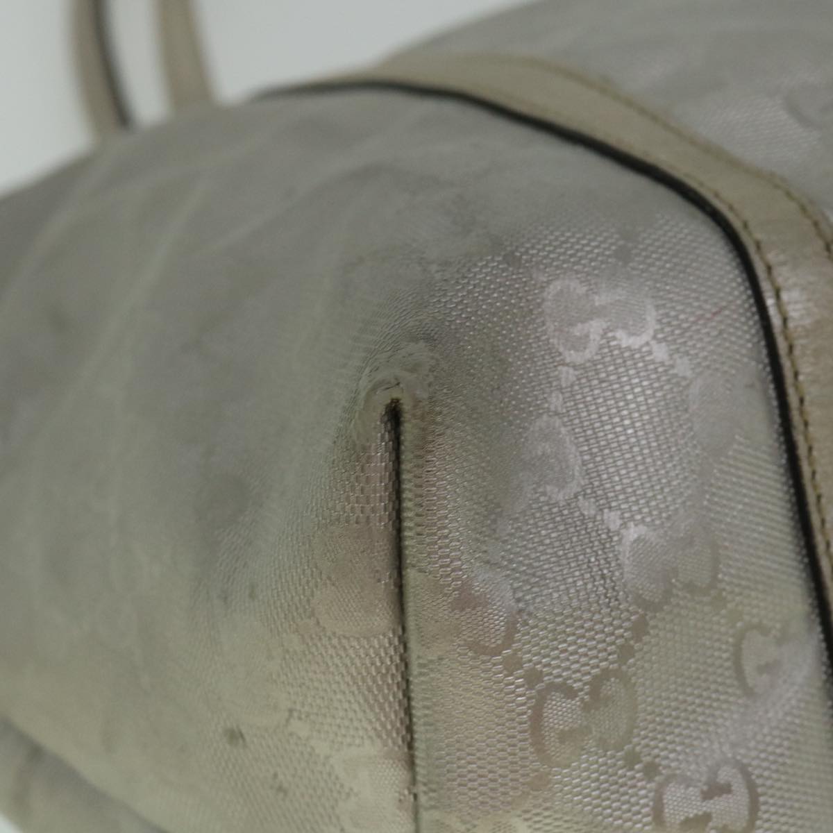 GUCCI GG Implement Canvas Tote Bag Silver 197953 60394