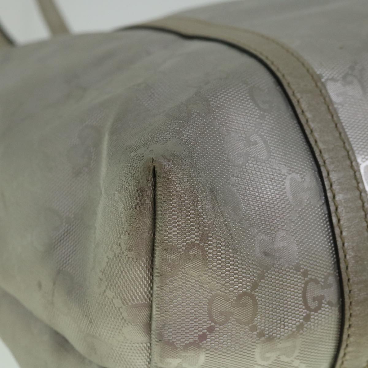GUCCI GG Implement Canvas Tote Bag Silver 197953 60394