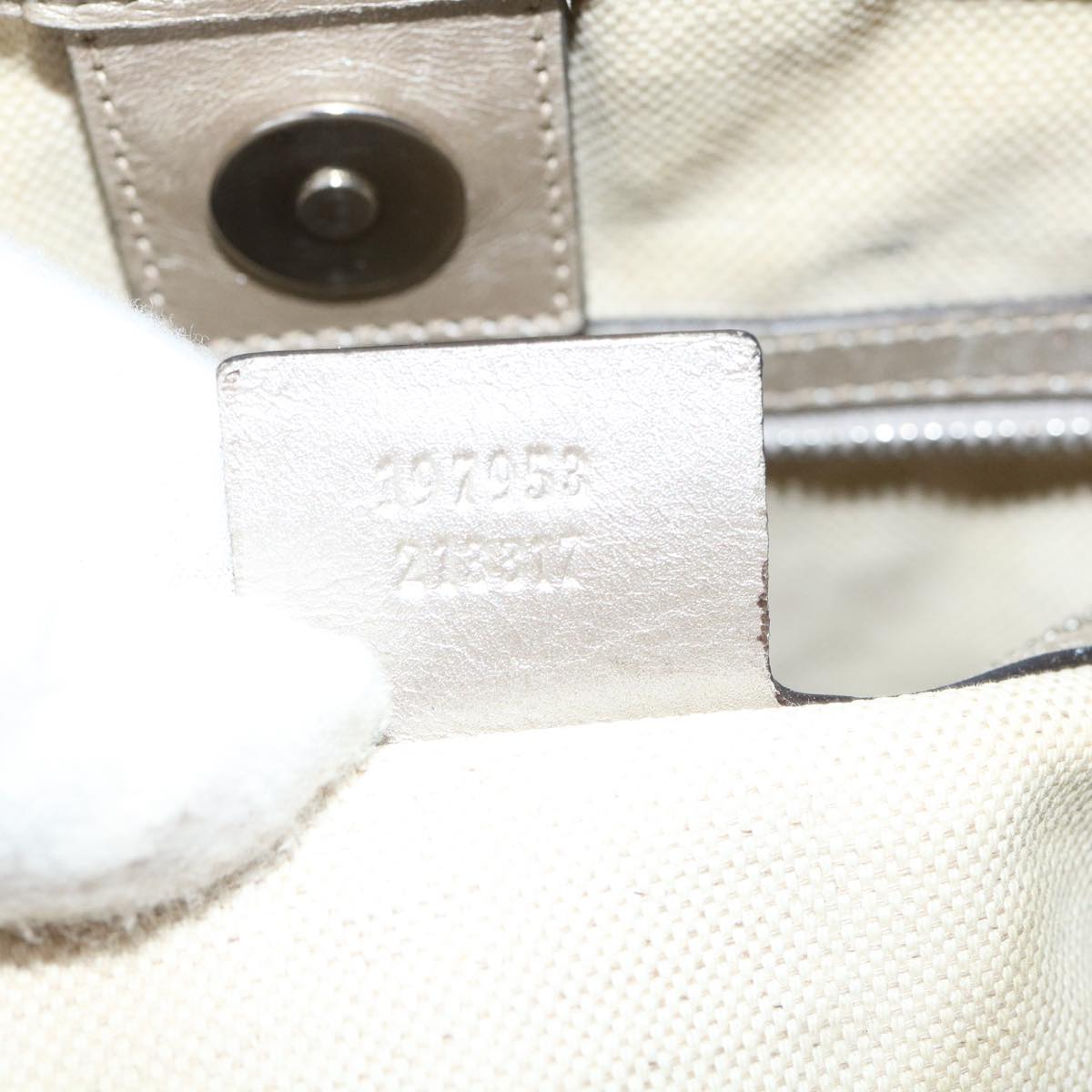 GUCCI GG Implement Canvas Tote Bag Silver 197953 60394