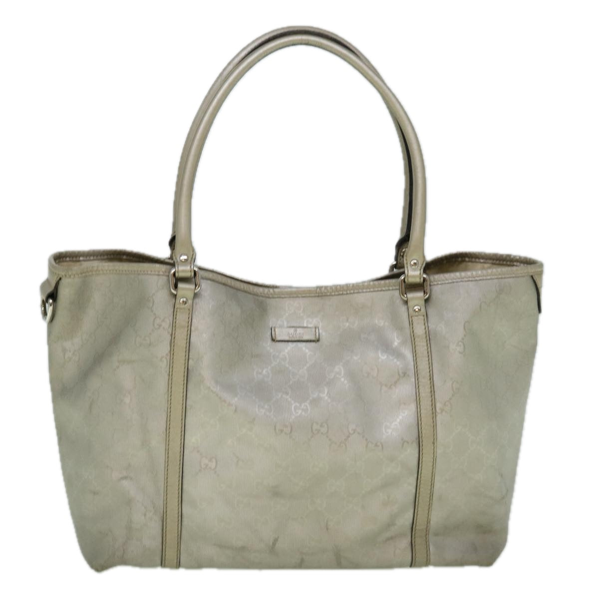 GUCCI GG Implement Canvas Tote Bag Silver 197953 60394