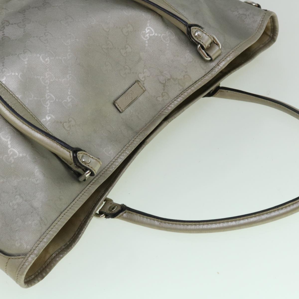 GUCCI GG Implement Canvas Tote Bag Silver 197953 60394