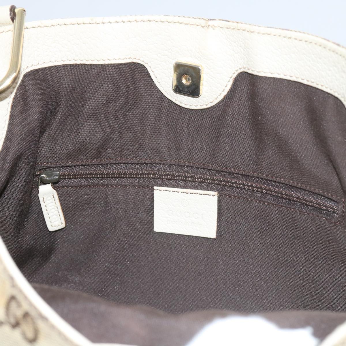 GUCCI GG Canvas Tote Bag Beige 121023 60518