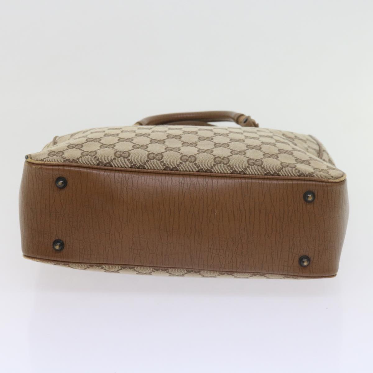 GUCCI GG Canvas Bamboo Tote Bag Beige 112530 60520