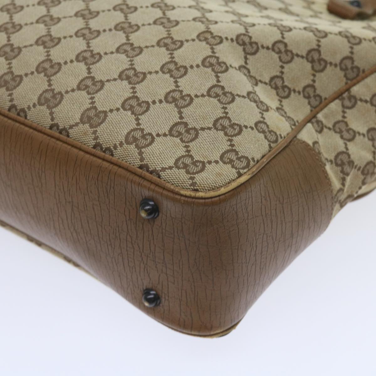 GUCCI GG Canvas Bamboo Tote Bag Beige 112530 60520