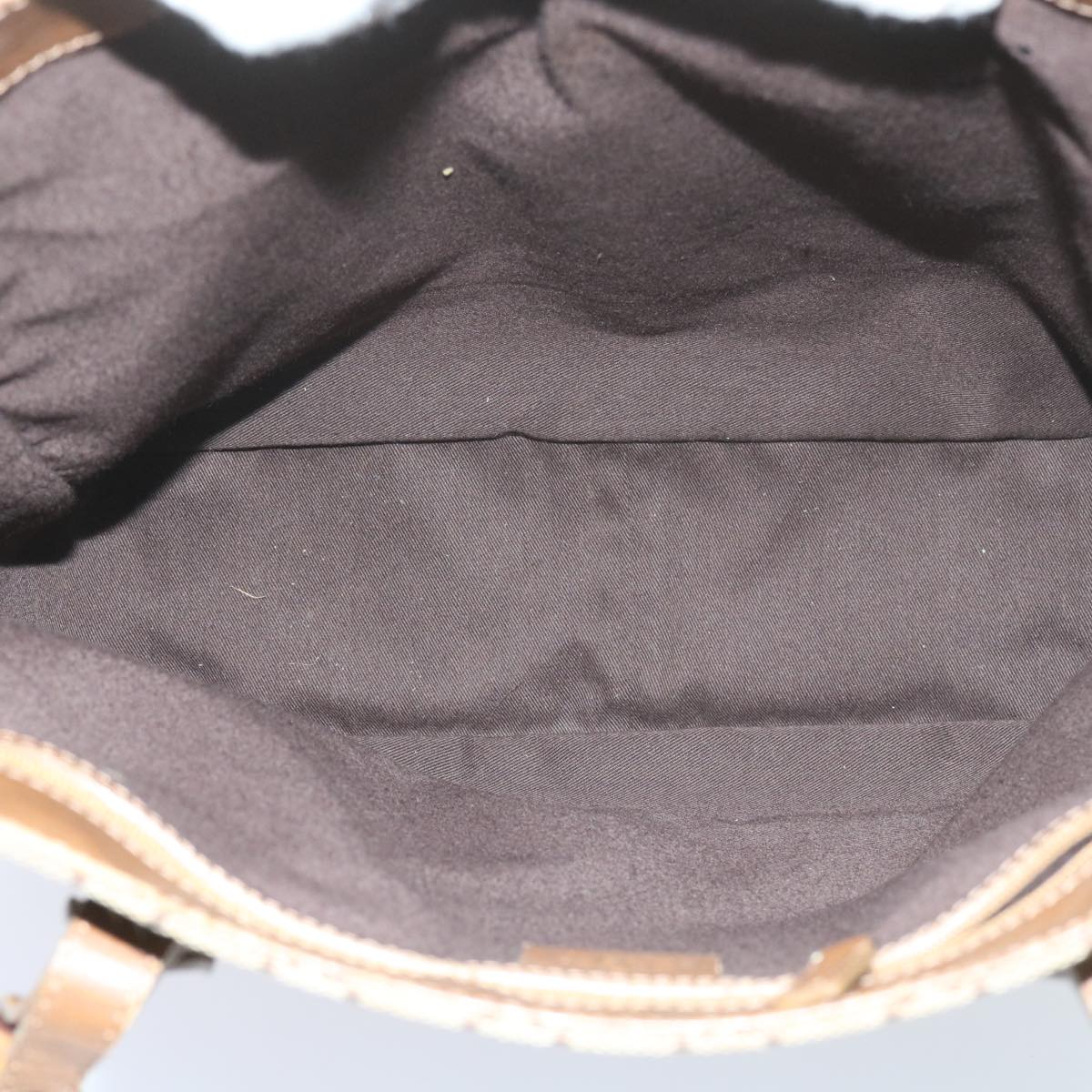 GUCCI GG Canvas Bamboo Tote Bag Beige 112530 60520