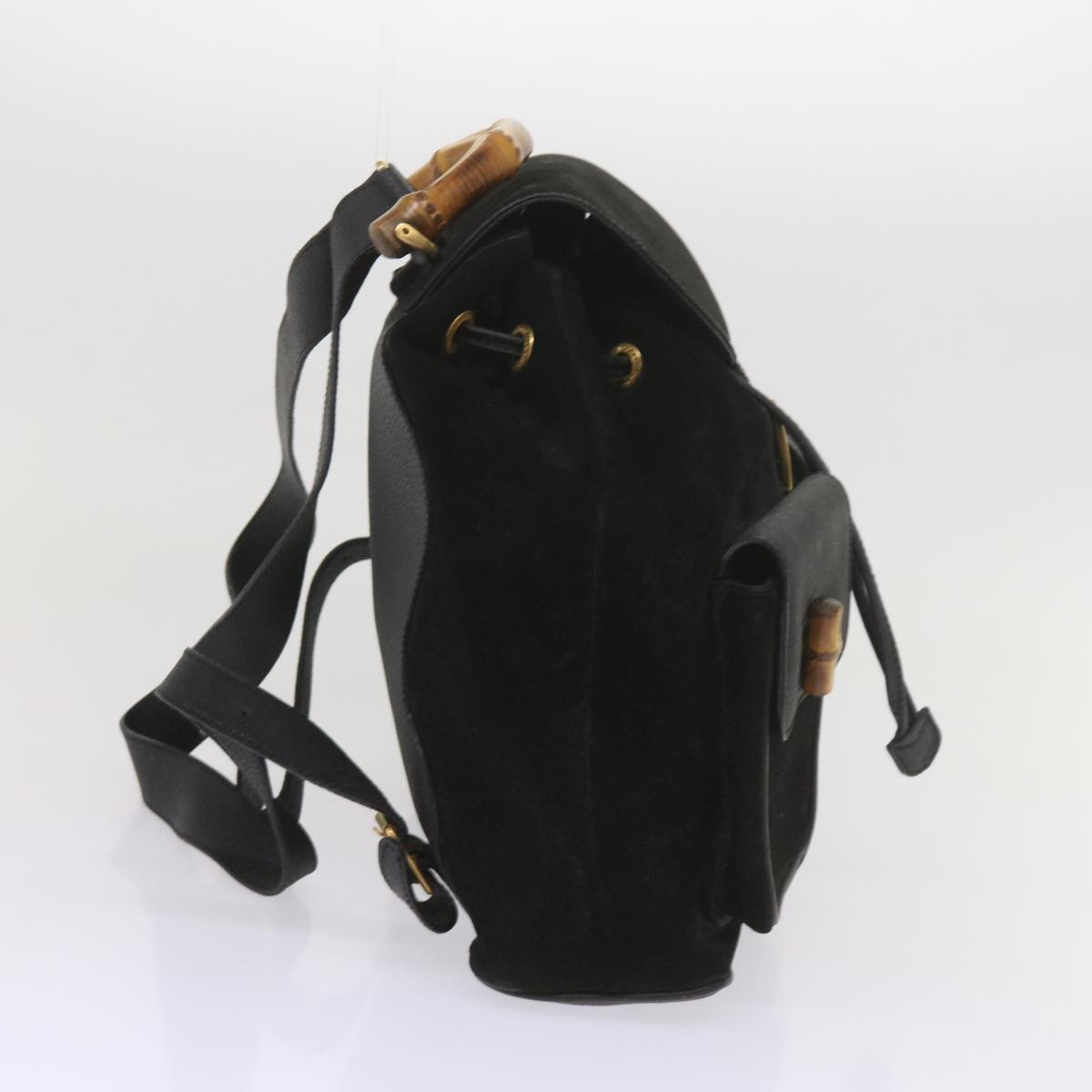 GUCCI Bamboo Backpack Suede Black 003 1119 0016 60693