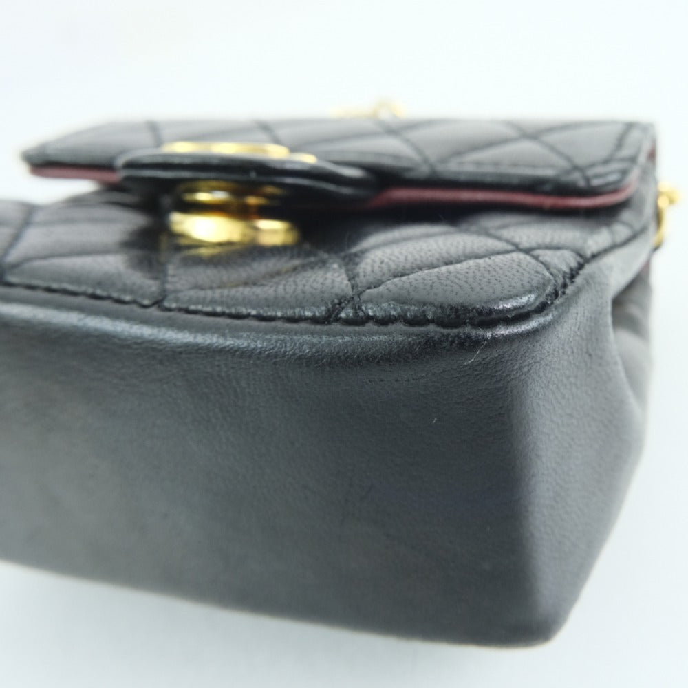 Chanel Quilted Leather Chain Pochette Leather Vanity Bag in New Condition