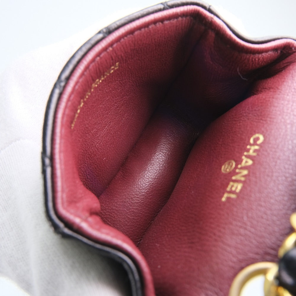 Chanel Quilted Leather Chain Pochette Leather Vanity Bag in New Condition