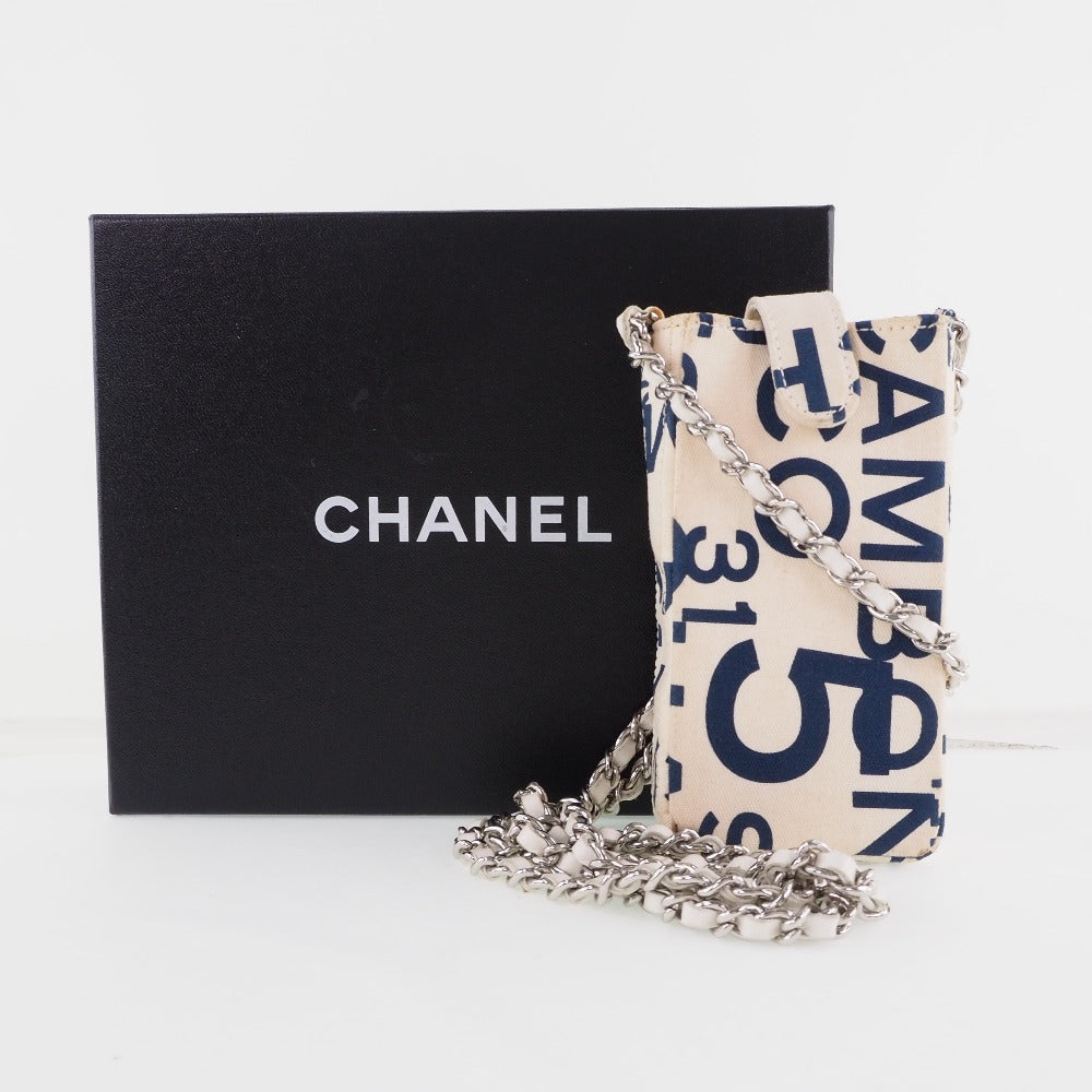 Chanel No5 Canvas Phone Holder Canvas Shoulder Bag in New Condition