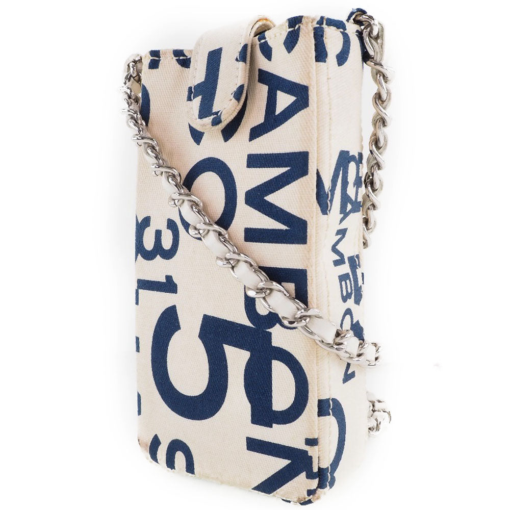 Chanel No5 Canvas Phone Holder Canvas Shoulder Bag in New Condition