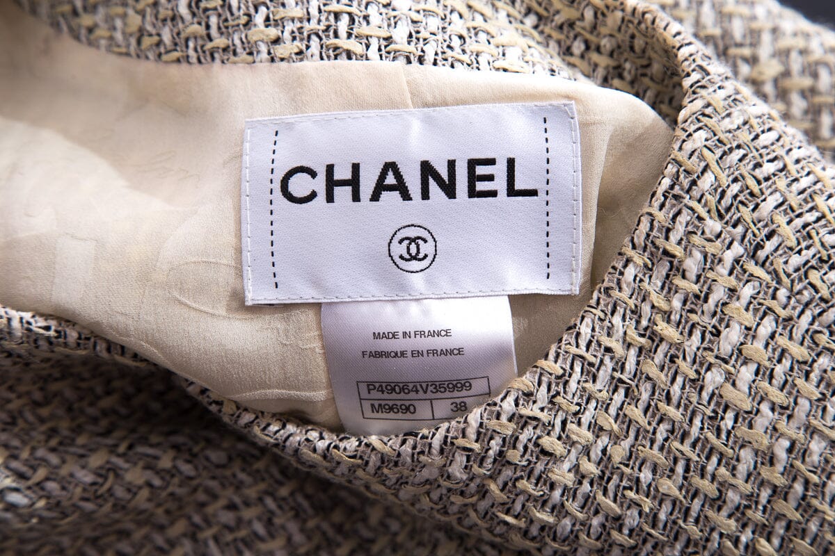 Chanel Beige Tweed Jacket SZ 38