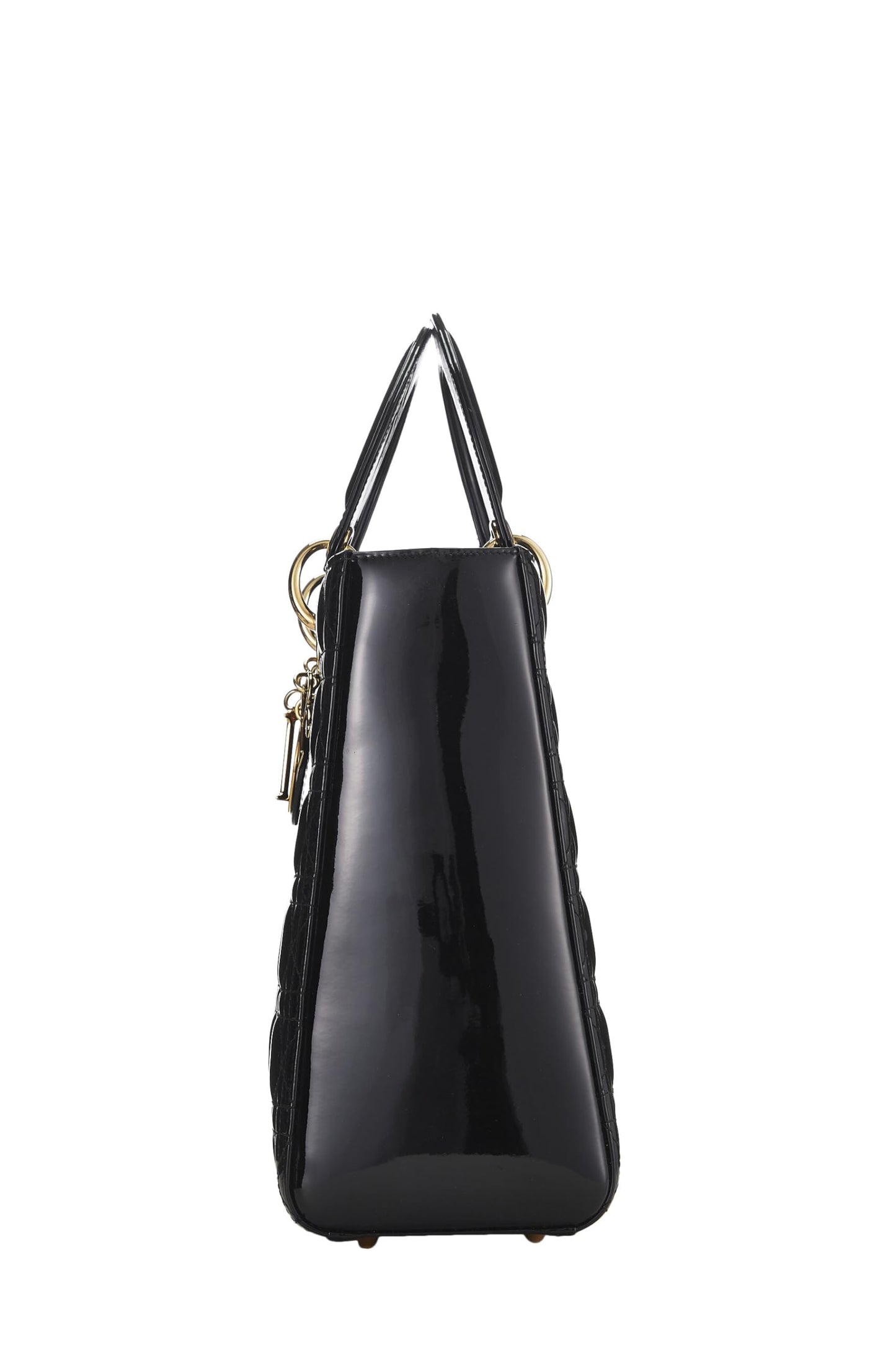 Dior, Black Cannage Patent Leather Lady Dior Large, Black