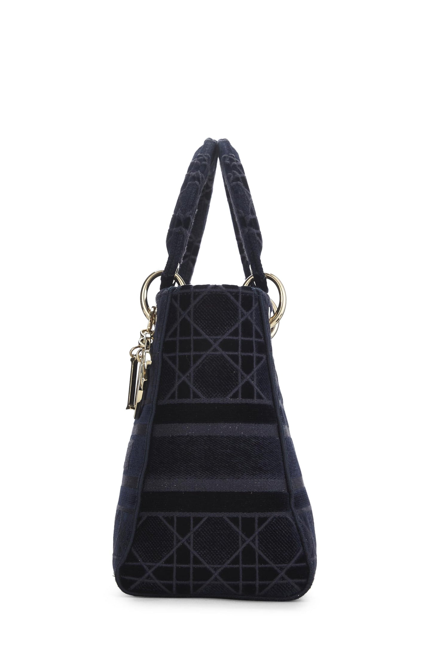 Dior, Blue Velvet Cannage Lady D-Lite Medium, Blue