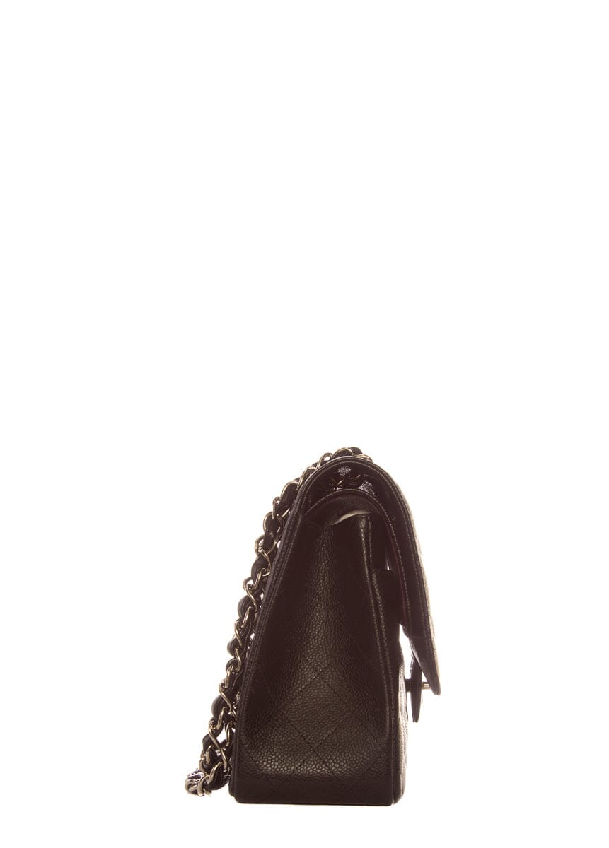 Chanel Black Jumbo Caviar Double Flap SHW Handbag