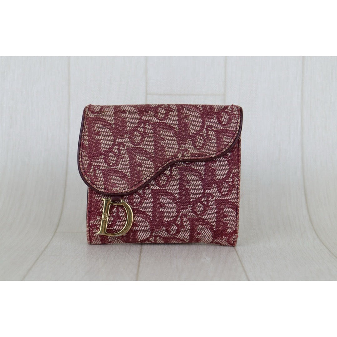Fair ( Rank B ) Dior Trotter Trifold Wallet RedH24112503