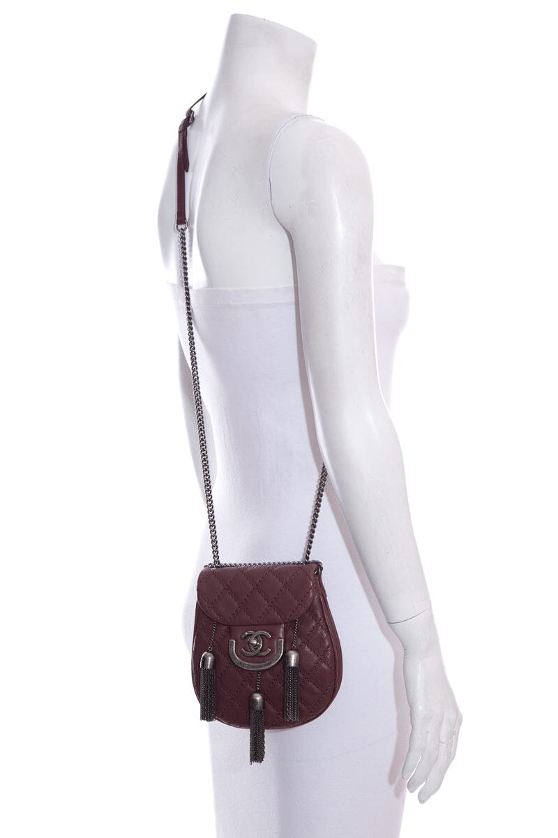 Chanel 2013 Paris-Edinburgh "Coco Sporran" Burgundy Quilted Lambskin Mini