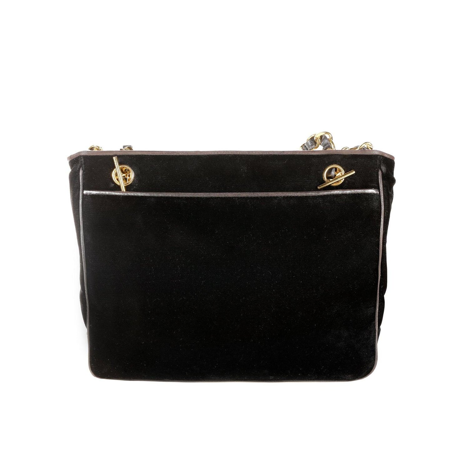 Chanel Black Velvet CC Vintage Tote