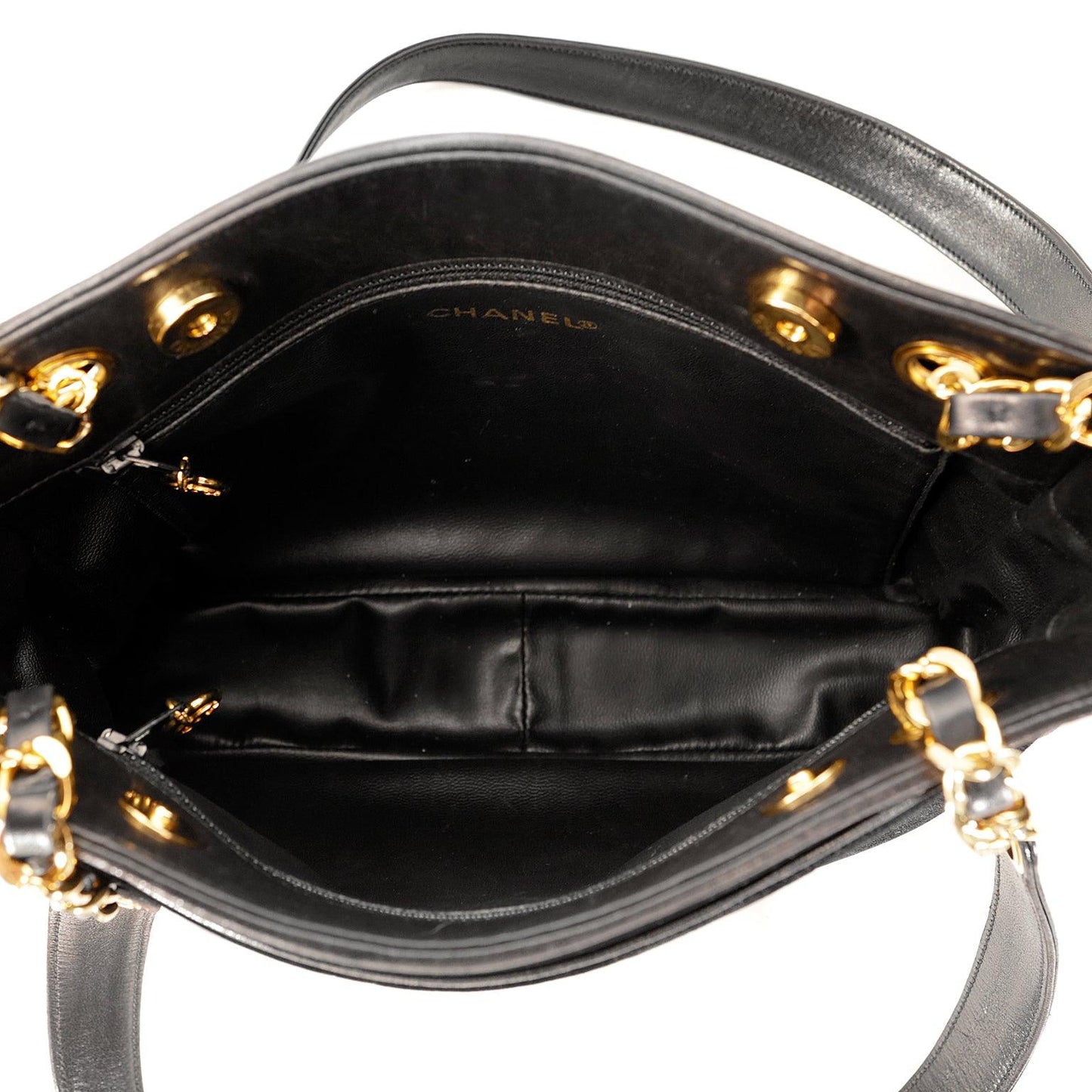 Chanel Black Velvet CC Vintage Tote