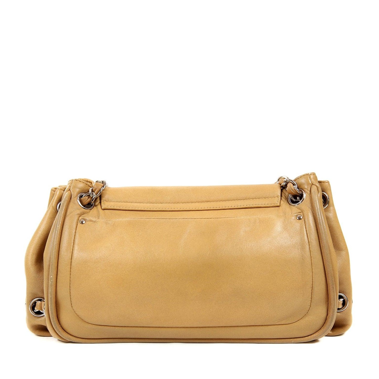 Chanel Beige Leather Accordion Flap Bag