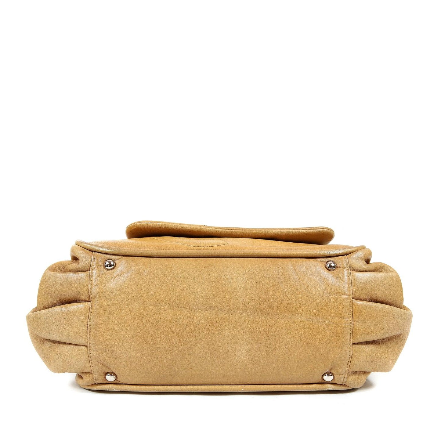 Chanel Beige Leather Accordion Flap Bag