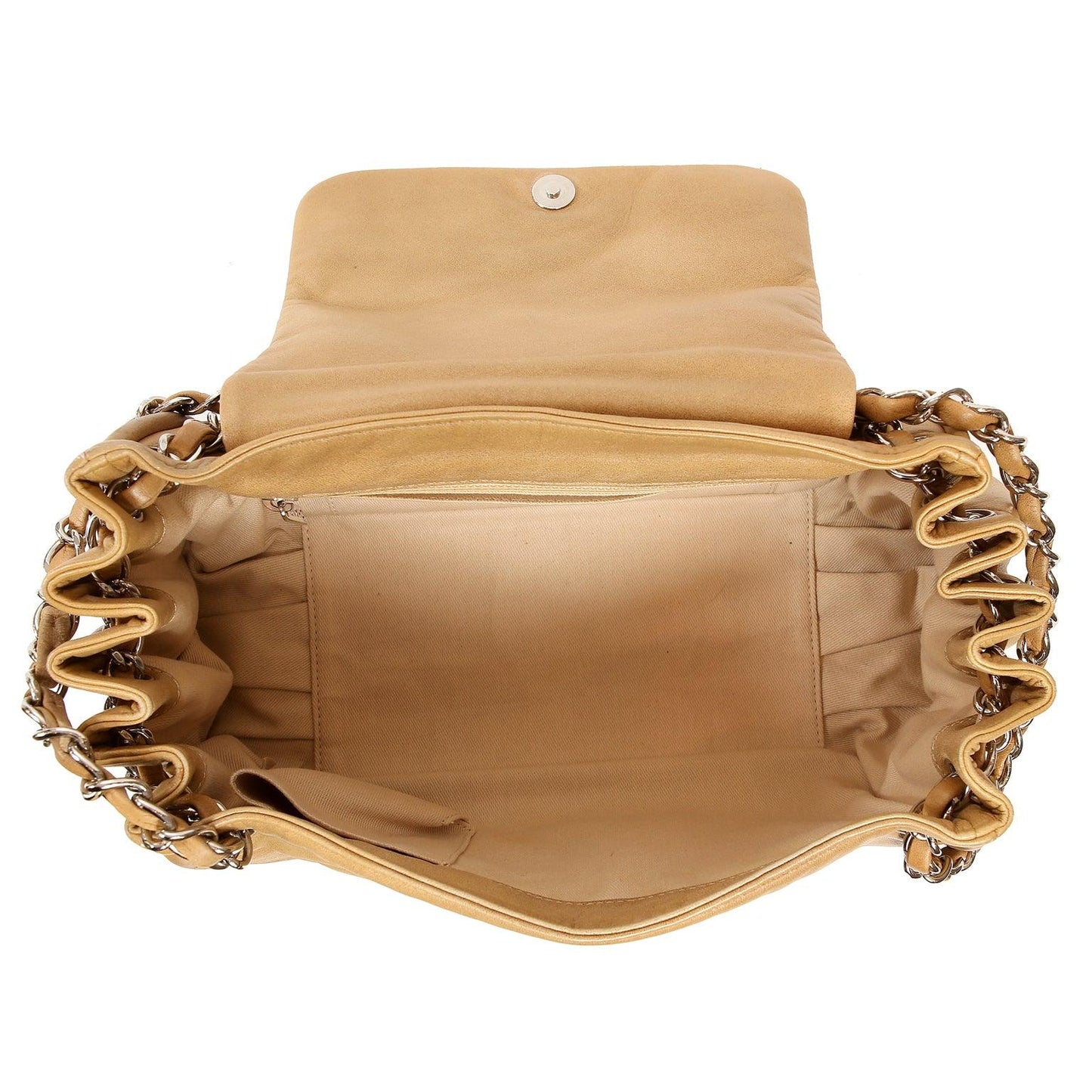 Chanel Beige Leather Accordion Flap Bag