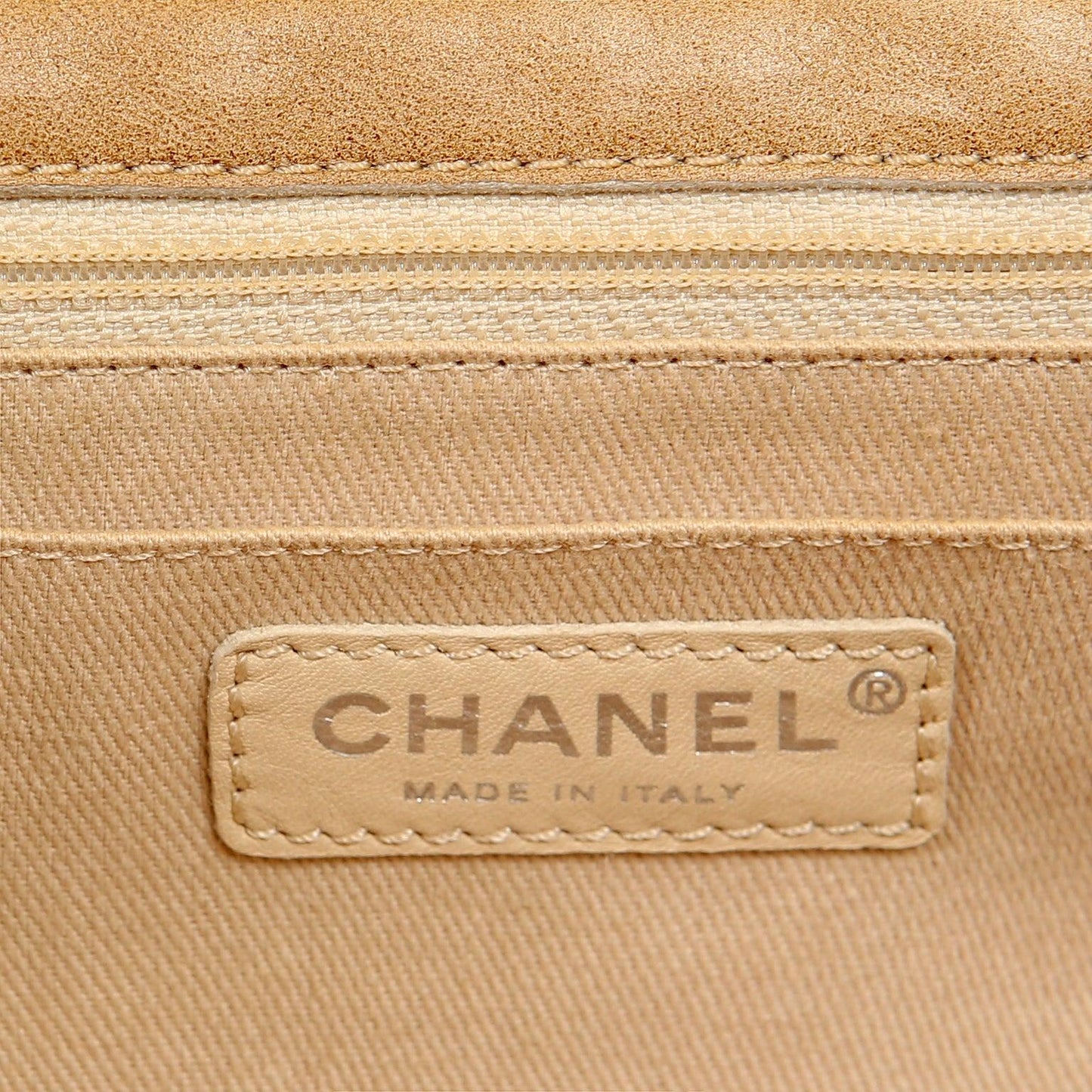 Chanel Beige Leather Accordion Flap Bag