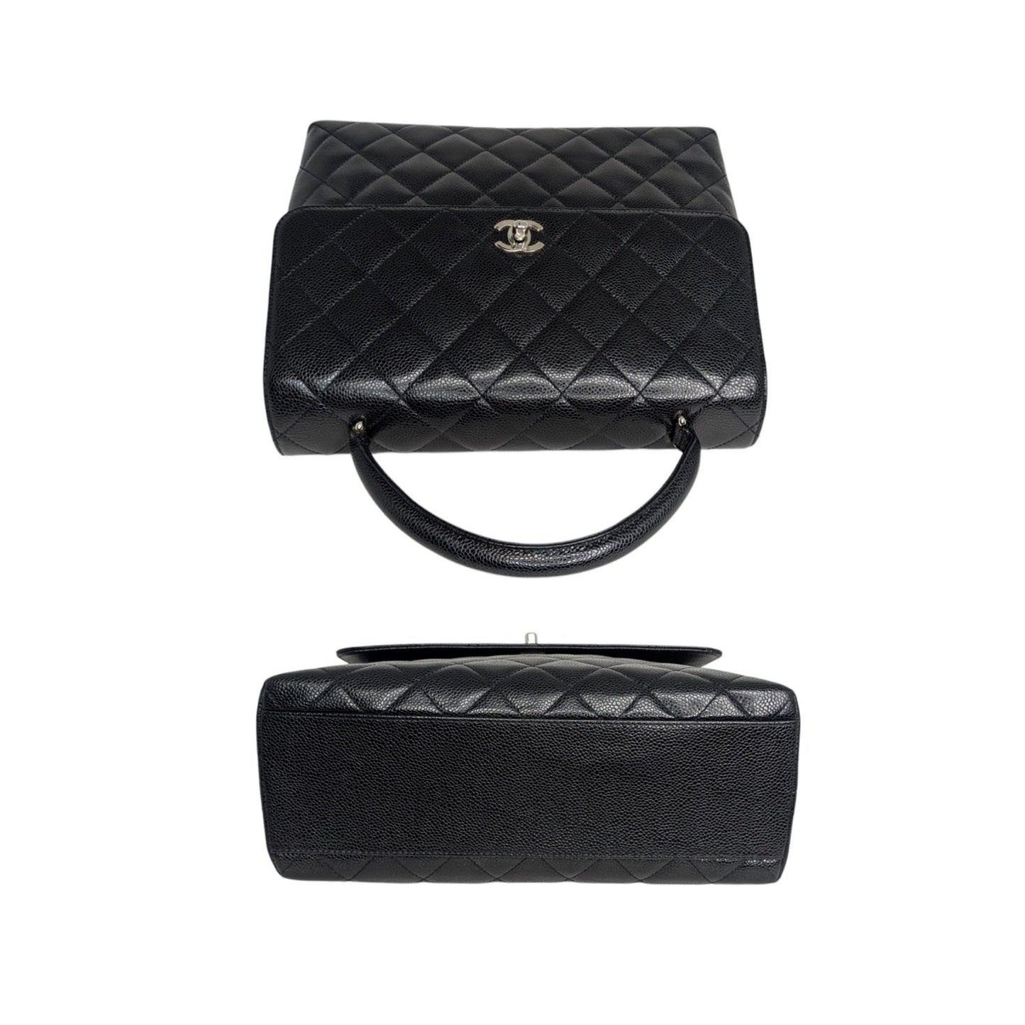 Chanel 90s Caviar Quilted Kelly Top Handle Bag