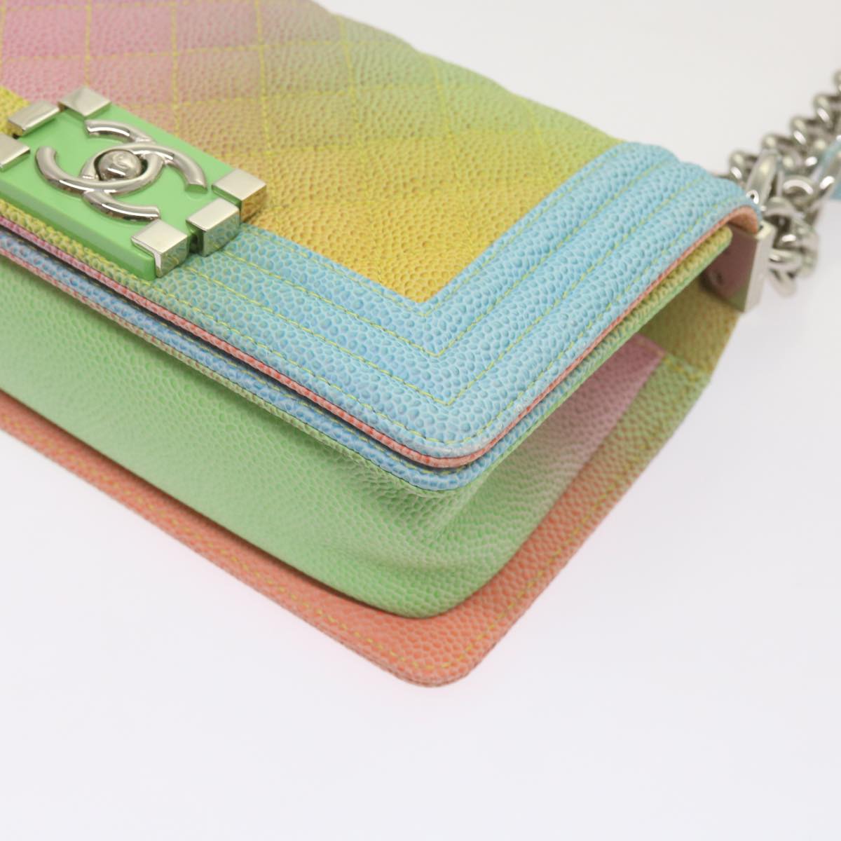 CHANEL Matelasse Boy Chanel Shoulder Bag Caviar Skin Multicolor CC 66965S
