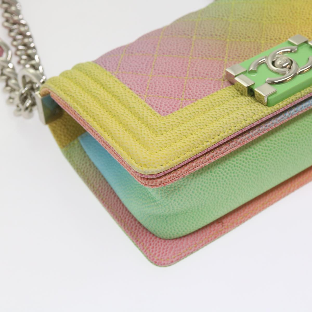 CHANEL Matelasse Boy Chanel Shoulder Bag Caviar Skin Multicolor CC 66965S