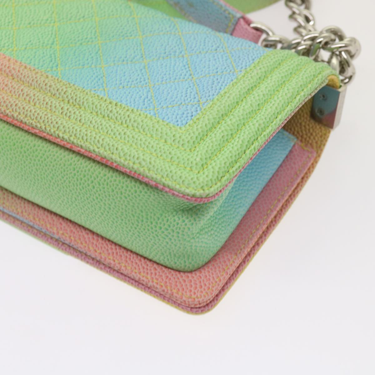 CHANEL Matelasse Boy Chanel Shoulder Bag Caviar Skin Multicolor CC 66965S