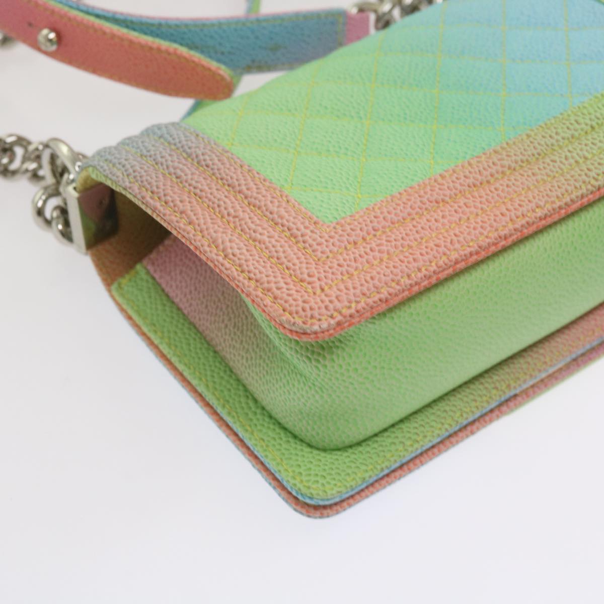 CHANEL Matelasse Boy Chanel Shoulder Bag Caviar Skin Multicolor CC 66965S