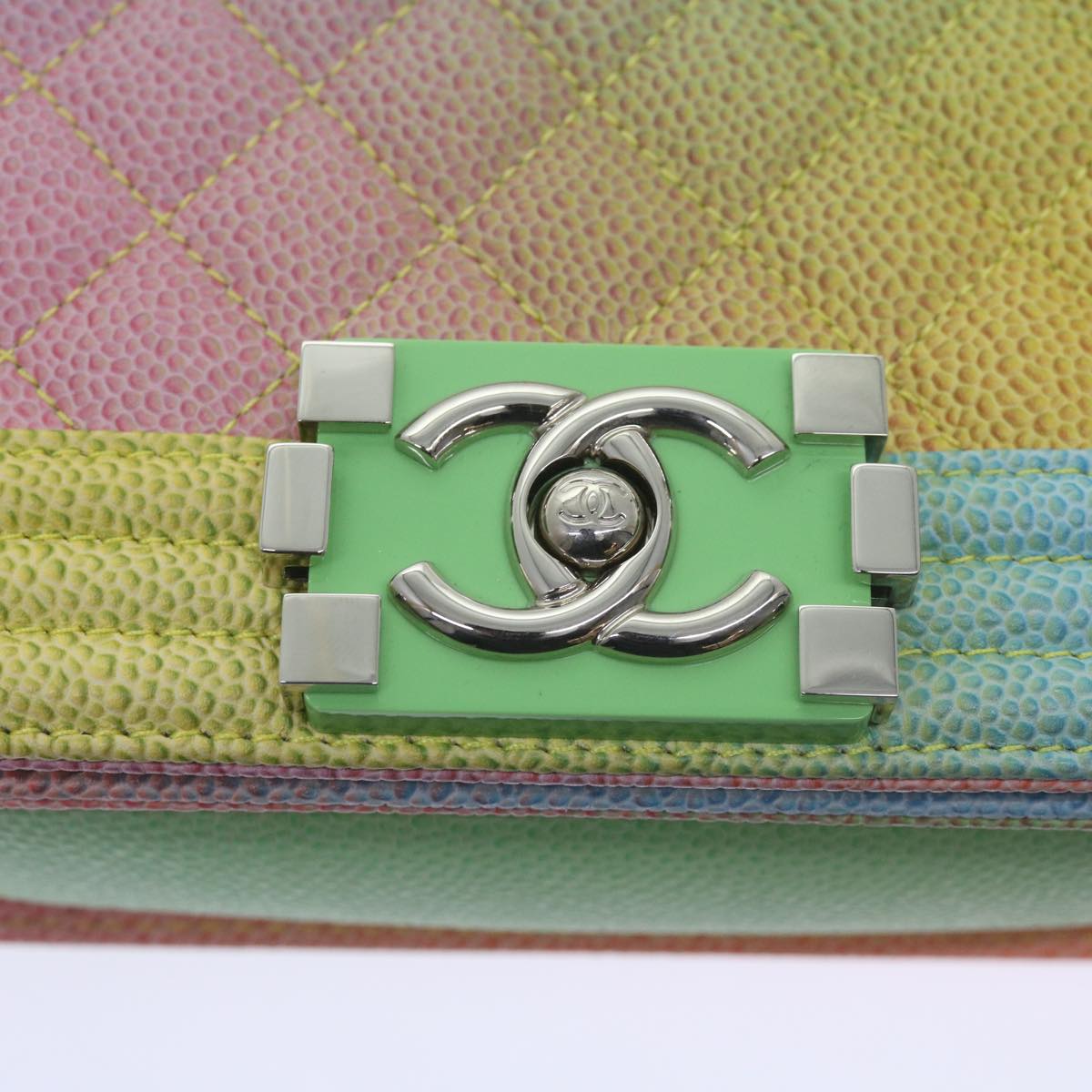 CHANEL Matelasse Boy Chanel Shoulder Bag Caviar Skin Multicolor CC 66965S