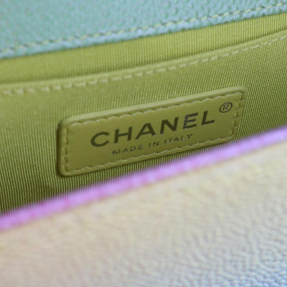 CHANEL Matelasse Boy Chanel Shoulder Bag Caviar Skin Multicolor CC 66965S