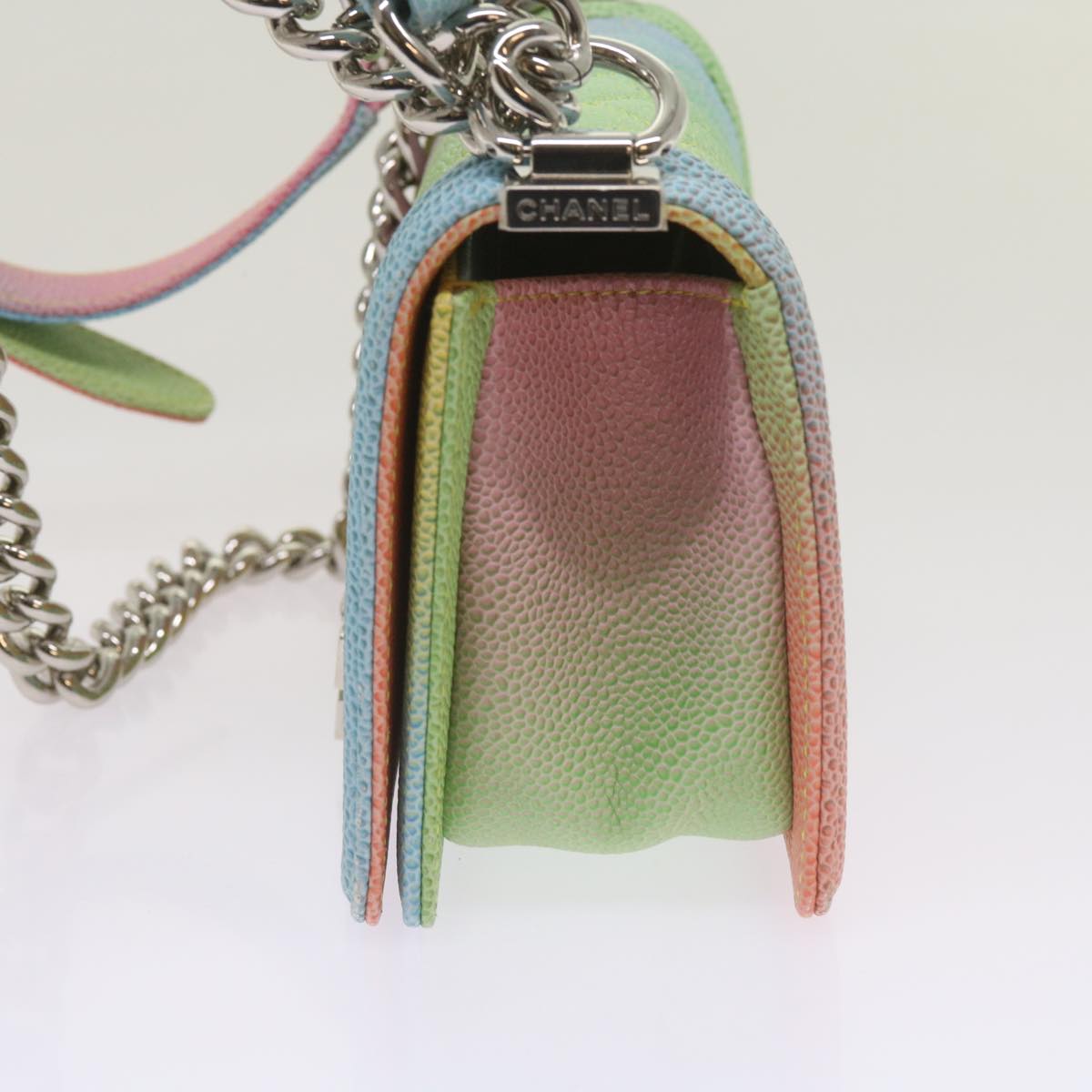 CHANEL Matelasse Boy Chanel Shoulder Bag Caviar Skin Multicolor CC 66965S