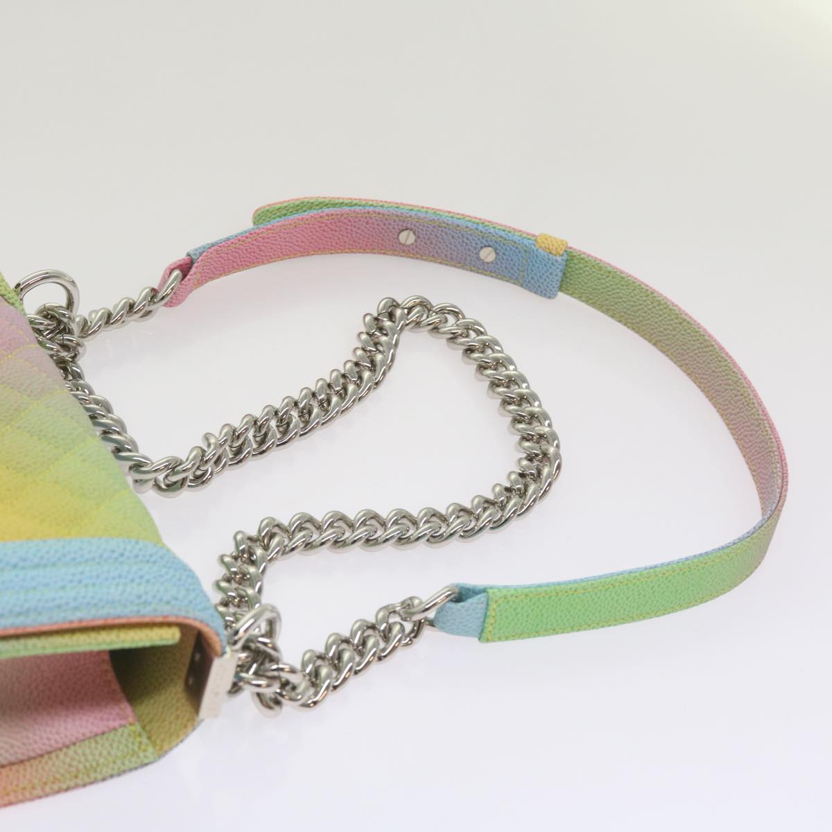 CHANEL Matelasse Boy Chanel Shoulder Bag Caviar Skin Multicolor CC 66965S