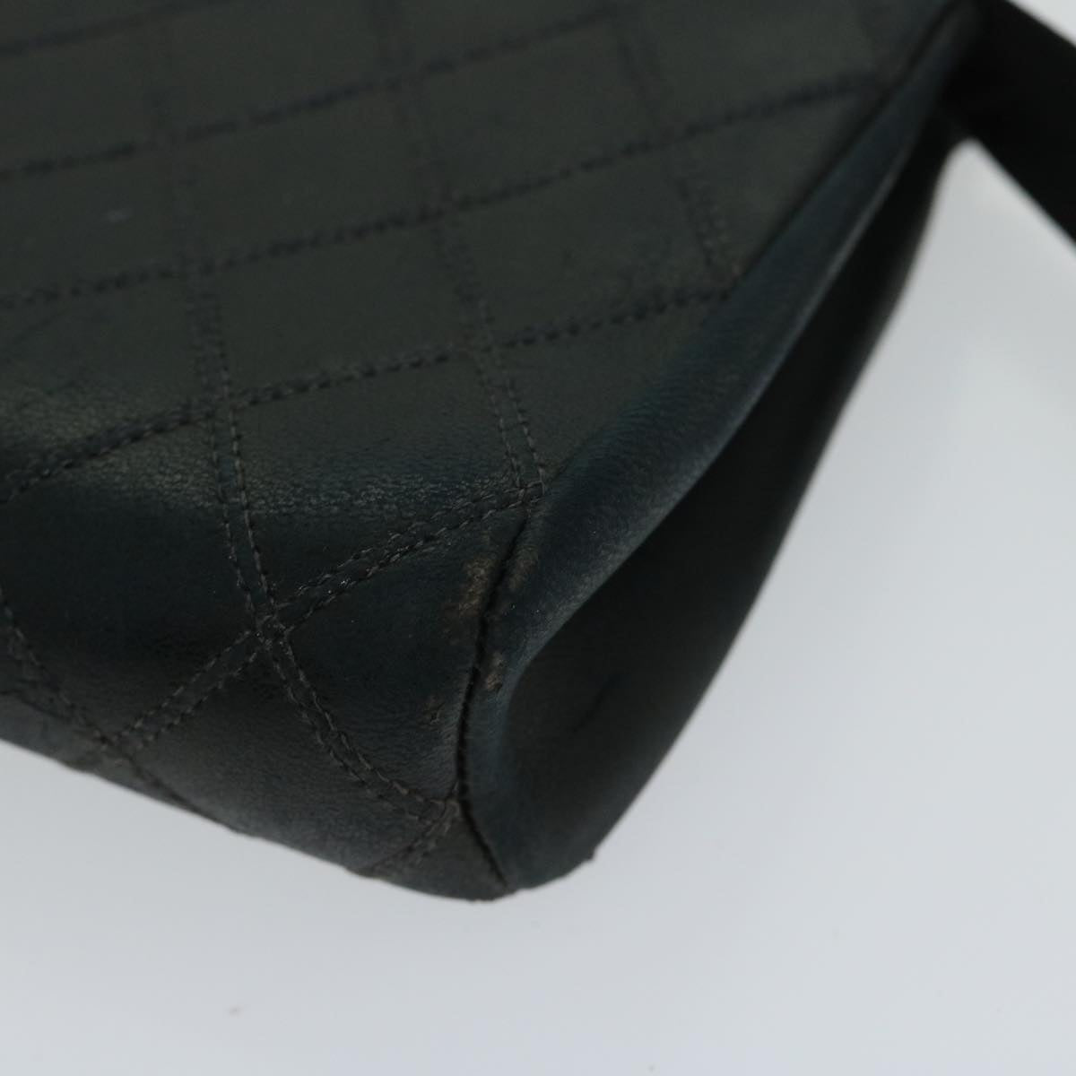 CHANEL Bicolole Pouch Leather Black CC 67139