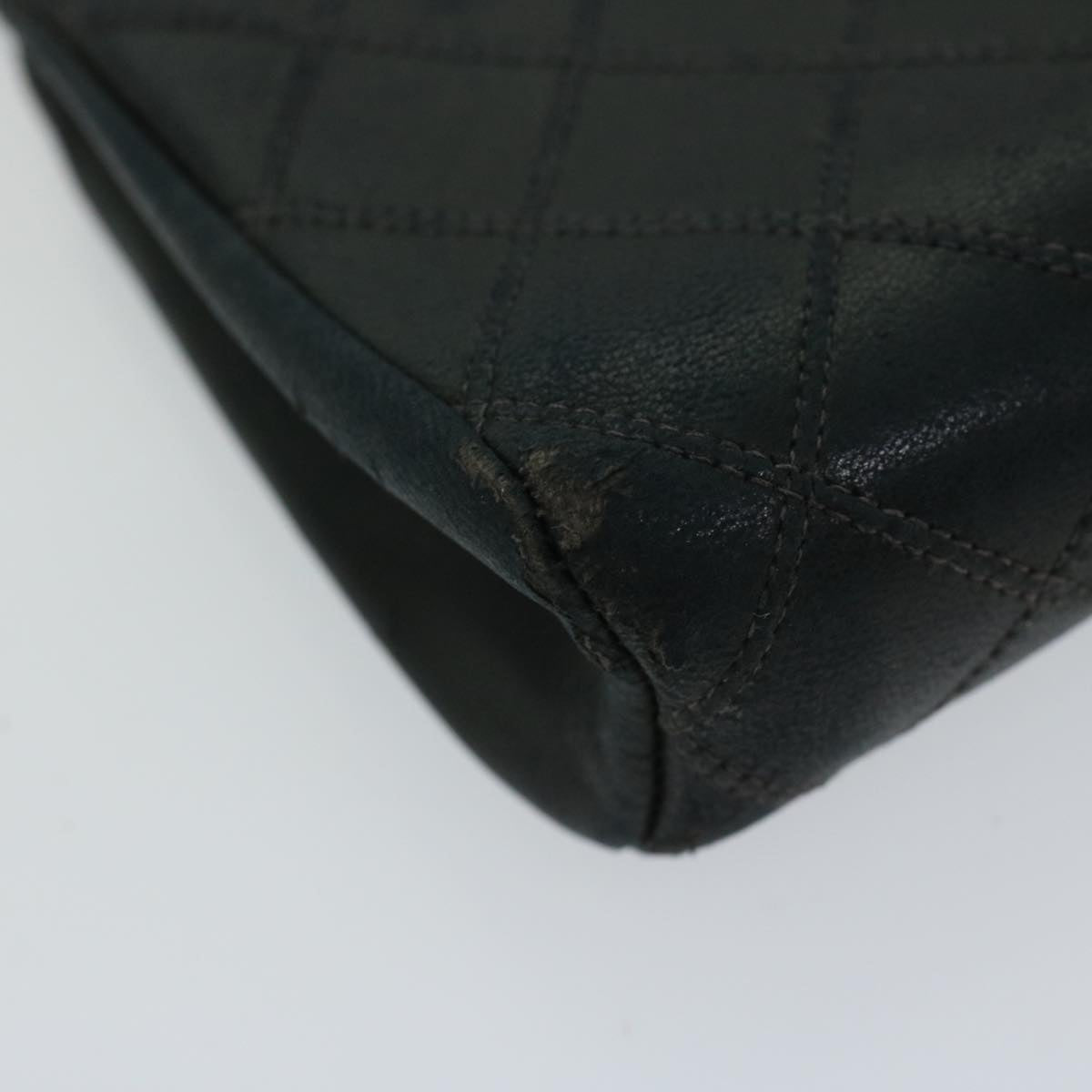 CHANEL Bicolole Pouch Leather Black CC 67139