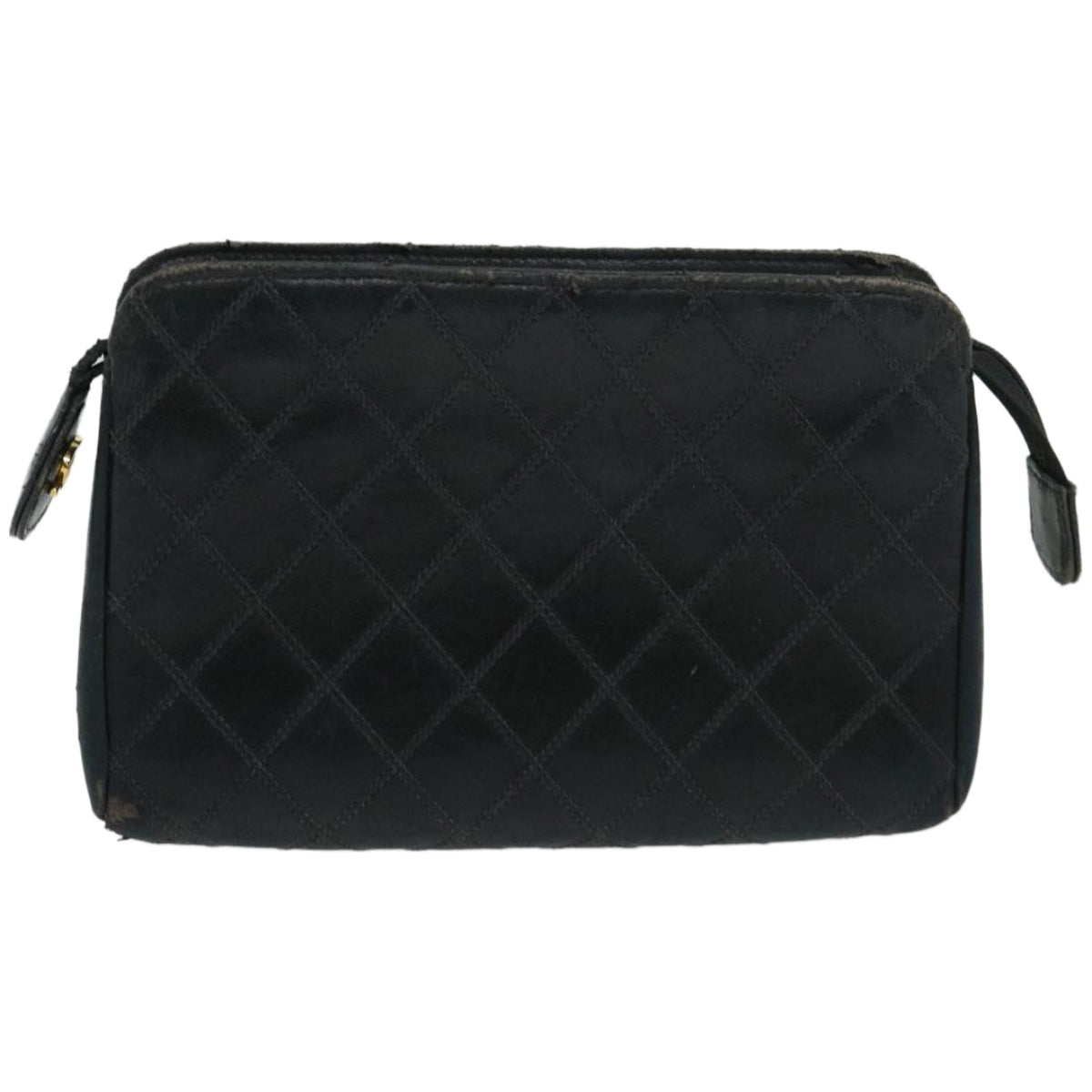 CHANEL Bicolole Pouch Leather Black CC 67139