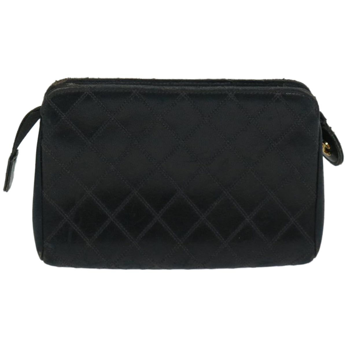 CHANEL Bicolole Pouch Leather Black CC 67139
